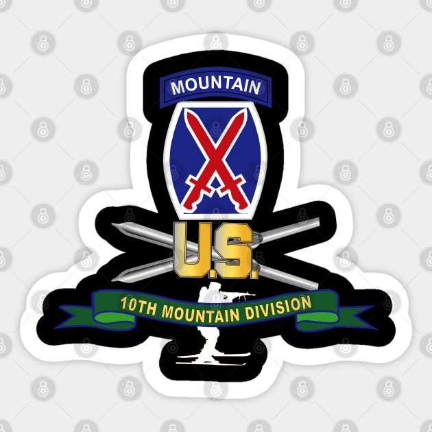 10th Mountain Division - SSI w Ski Branch - Ribbon X 300 Sticker by twix123844